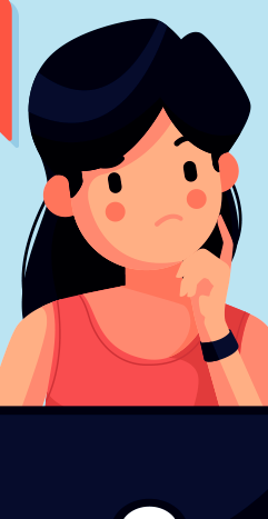 una chica pensando, ilustración